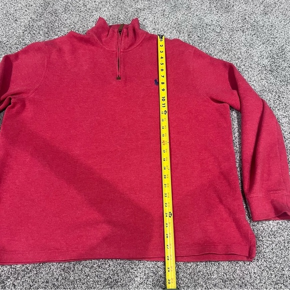 Polo Ralph Lauren Men’s Red Estate-Rib Quarter-Zip Pullover 100% Cotton Size XL - Picture 5 of 11